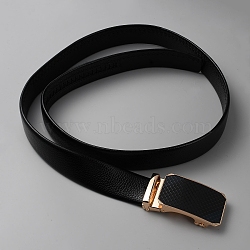 Leather Chain Belt for Man, Ratchet Belt with Alloy Buckle, Black, 48-3/8 inch(123cm)(AJEW-WH0504-42A)