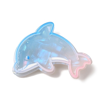 Ocean Theme Dolphin Acrylic Alligator Hair Clips, Hair Accessories for Girls Women, Dodger Blue, 47x55x11mm