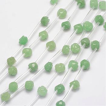 Natural Green Aventurine Beads, Rose, 10x5~9mm, Hole: 1mm