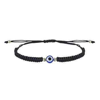 Hamsa Hand with Evil Eye Bead Braided Bead Bracelets, Adjustable Cord Bracelets for Women Men