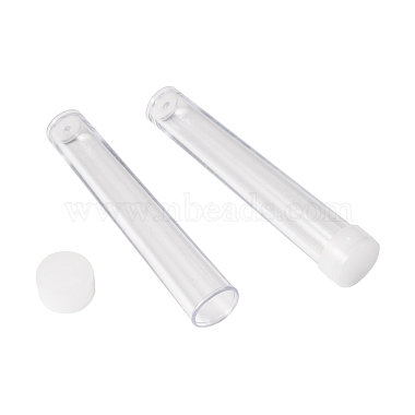 Tubo claro contenedores de abalorios de plástico con tapa(C066Y)-3