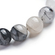 Bracelets extensibles quartz quartz tourmaliné naturel / noir rutile noir(BJEW-E373-10mm-07)-2