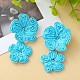 Flower Brass Findings Raffia Dangle Stud Earrings(FS-WG044A9-06)-1