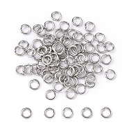 304 Stainless Steel Jump Rings, Open Jump Rings, Stainless Steel Color, 6x1.2mm, Inner Diameter: 3.6mm(STAS-E067-08-6mm)
