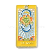 Alloy Enamel Pendants, Golden, Tarot Charm, Skull, 30x15x1.5mm, Hole: 1.8mm(X-ENAM-K070-03G-06)