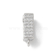 Brass Micro Pave Cubic Zirconia Pendant Bails, Rectangle, Platinum, 16x5x6.5mm, Hole: 1.5mm(KK-P292-03P)