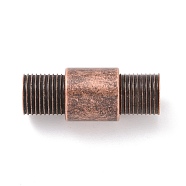 Tibetan Style Vacuum Plating 304 Stainless Steel Magnetic Clasps with Glue-in Ends, Column, Red Copper, 23.5mm, Hole: 6mm(STAS-G276-30R)