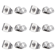 Unicraftale 304 Stainless Steel Ear Nuts, Butterfly Earring Backs for Post Earrings, Stainless Steel Color, 6x4.5x3.5mm, Pin: 0.9mm, 2000pcs/box(STAS-UN0002-47P)