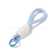 Braided Nylon Strap, Alloy Clasp for Key Chain Bag Phone Lanyard, Deep Sky Blue, 155mm(AJEW-C035-03J)