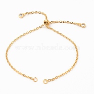 Adjustable 304 Stainless Steel Cable Chain Slider Bracelet/Bolo Bracelets Making, with Brass Cubic Zirconia Charms, Golden, Single Chain Length: about 5-1/4 inch(13.3cm)(AJEW-JB00780-02)