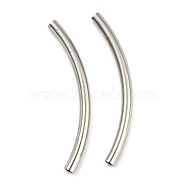 304 Stainless Steel Tube Beads, Curved Tube, Stainless Steel Color, 35x2.5mm, Hole: 1.8mm(STAS-B047-27N-P)