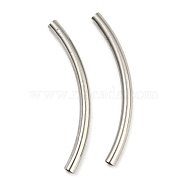 Non-Tarnish 304 Stainless Steel Tube Beads, Curved Tube, Stainless Steel Color, 35x2.5mm, Hole: 1.8mm(STAS-B047-27N-P)