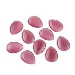 Cat Eye Cabochons, Fuchsia, Teardrop, about 13mm wide, 18mm long, 5mm thick(X-CE045-13X18-22)