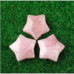 Natural Rose Quartz Healing Figurines, Reiki Energy Stone Display Decorations, Star, 47.5x50x15.5mm(DJEW-F024-01A)