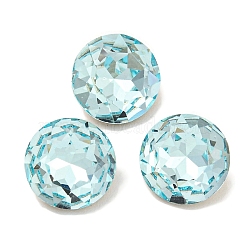 Glass Rhinestone Cabochons, Flat Back & Back Plated, Faceted, Diamond, Indian Sapphire, 8x4mm(RGLA-L029-13A-263)