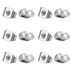 Unicraftale 304 Stainless Steel Ear Nuts, Butterfly Earring Backs for Post Earrings, Stainless Steel Color, 6x4.5x3.5mm, Pin: 0.9mm, 2000pcs/box(STAS-UN0002-47P)