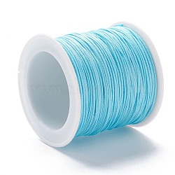 Braided Nylon Thread, DIY Material for Jewelry Making, Sky Blue, 0.8mm, 100yards/roll(X-NWIR-K013-A16)