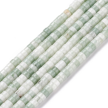 Natural Qinghai Jade Beads Strands, Heishi Beads, Flat Round/Disc, 4.5x2.5mm, Hole: 0.8mm, about 160pcs/Strand, 15.7 inch(40cm)