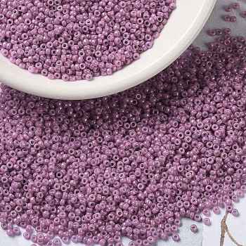 MIYUKI Round Rocailles Beads, Japanese Seed Beads, (RR1867) Opaque Dark Orchid Luster, 15/0, 1.5mm, Hole: 0.7mm, about 5555pcs/bottle, 10g/bottle