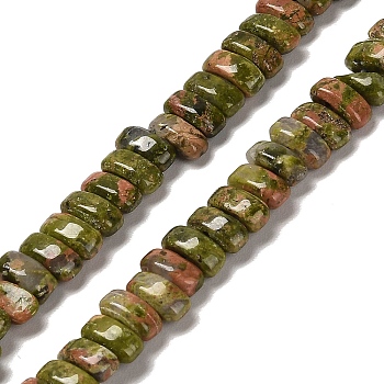 Natural Unakite Beads Strands, Rectangle, 9x4x4.5mm, Hole: 1mm, about 93pcs/strand, 15.28 inch(38.8cm)