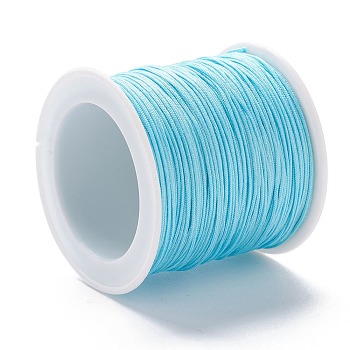 Braided Nylon Thread, DIY Material for Jewelry Making, Sky Blue, 0.8mm, 100yards/roll