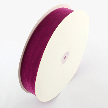 1 inch Single Face Velvet Ribbon, Medium Violet Red, 1 inch(25.4mm), about 25yards/roll(22.86m/roll)