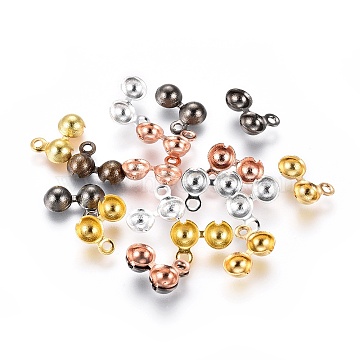 Download Brass Bead Tips, Calotte Ends, Clamshell Knot Cover, Mixed Color, 8x10.5x2.5mm, Hole: 1mm; 5mm ...