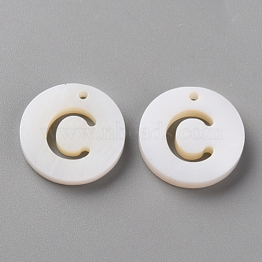 White Flat Round Freshwater Shell Charms