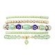 5Pcs 5 Style Glass & Lampwork Evil Eye Stretch Bracelets Set(BJEW-JB09619-04)-1