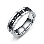 201 Stainless Steel Dragon Pattern Finger Rings for Men, Stainless Steel Color, US Size 8(18.1mm)(FS-WGE821B-02)