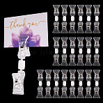 Plastic Pop Sign Card Display Double Clip Tag Holders for Price Tags Card Label, Clear, 92x22x17mm(FIND-WH0111-737)