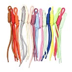 Braided Nylon Lanyards Pendant Decorations, for Key Chain Bag Ornaments, Mixed Color, 230x15mm(AJEW-A074-04)