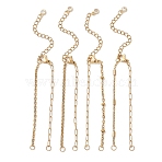 4Pcs 4 Styles 304 Stainless Steel Mixed Chain Bracelet Making, Golden, 5.79 inch(14.7cm), Hole: 2.5mm, 1pc/style(AJEW-JB01559)