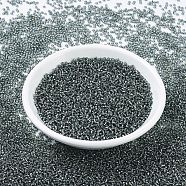 MIYUKI Round Rocailles Beads, Japanese Seed Beads, 11/0, (RR21) Silverlined Gray, 11/0, 2x1.3mm, Hole: 0.8mm, about 5500pcs/50g(SEED-X0054-RR0021)