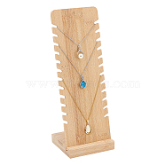 Detachable Rectangle Wooden Slant Back Necklace Display Stands, Jewelry Organizer Holder for Necklace Storage, Tan, Finished Product: 9.2x9.75x26.5cm, 2pcs/set(NDIS-WH0009-15)