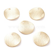 Brass Charms, Flat Round, Real 24K Gold Plated, 12x1mm, Hole: 1.2mm(KK-Y003-47B-G)