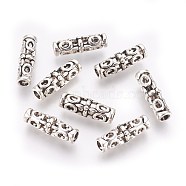 Tibetan Style Alloy Beads, Cadmium Free & Nickel Free & Lead Free, Column, Antique Silver, about 18mm long, 7mm wide, hole: 3mm(X-LF0258Y-NF)