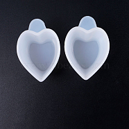 Silicone Epoxy Resin Mixing Cups, For UV Resin, Epoxy Resin Jewelry Making, Heart, White, 5.9x4.1x2.3cm(DIY-L021-16)
