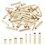 ELITE 60Pcs 4 Styles Brass Tube Beads, Long-Lasting Plated, Tube, Real 24K Gold Plated, 15pcs/style(KK-PH0002-31G)