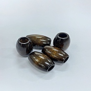 Wooden Beads, Large Hole Beads, Oval, Coconut Brown, 30x18mm, Hole: 9mm(WOOD-TAC0008-06B)