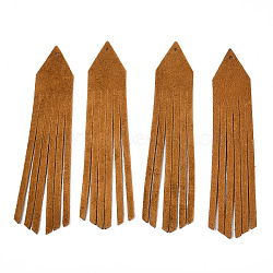 Eco-Friendly Sheepskin Leather Tassel Big Pendants, Peru, 90x18x1mm, Hole: 1.2mm(FIND-S301-13C-04)