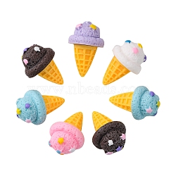 50Pcs 5 Colors Imitation Ice Cream Decoration, Play Food, for Dollhouse Decoration, Mixed Color, 30x19x18mm, 10pcs/color(AJEW-CJ0001-20)