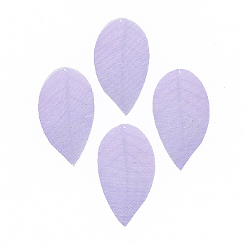 Polyester Organza Fabric Big Pendants, For DIY Jewelry Making Crafts, Leaf, Medium Purple, 40x23mm, Hole: 0.5mm