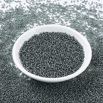 MIYUKI Round Rocailles Beads, Japanese Seed Beads, 11/0, (RR21) Silverlined Gray, 11/0, 2x1.3mm, Hole: 0.8mm, about 5500pcs/50g