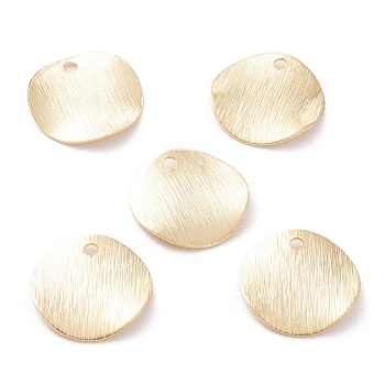 Brass Charms, Flat Round, Real 24K Gold Plated, 12x1mm, Hole: 1.2mm