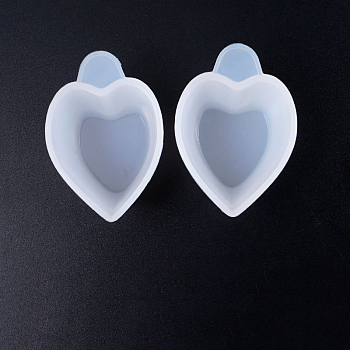 Silicone Epoxy Resin Mixing Cups, For UV Resin, Epoxy Resin Jewelry Making, Heart, White, 5.9x4.1x2.3cm
