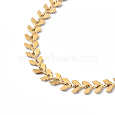 Enamel Ear of Wheat Link Chain Necklace(NJEW-P220-02G-08)-3