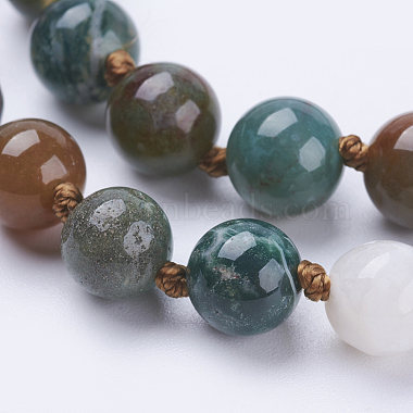 Natural Indian Agate Beaded Necklaces(NJEW-P202-36-A34)-2