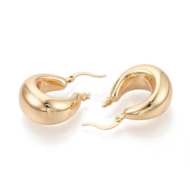 Brass Hoop Earrings(KK-T080-94G)-2