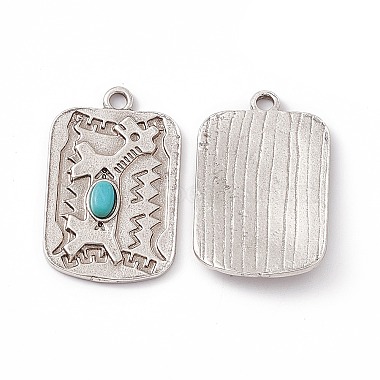 Synthetic Turquoise Pendants(PALLOY-D013-12AS)-2